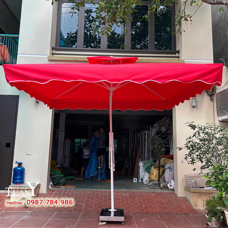 Ô lệch tâm vuông 2m5 mái màu đỏ