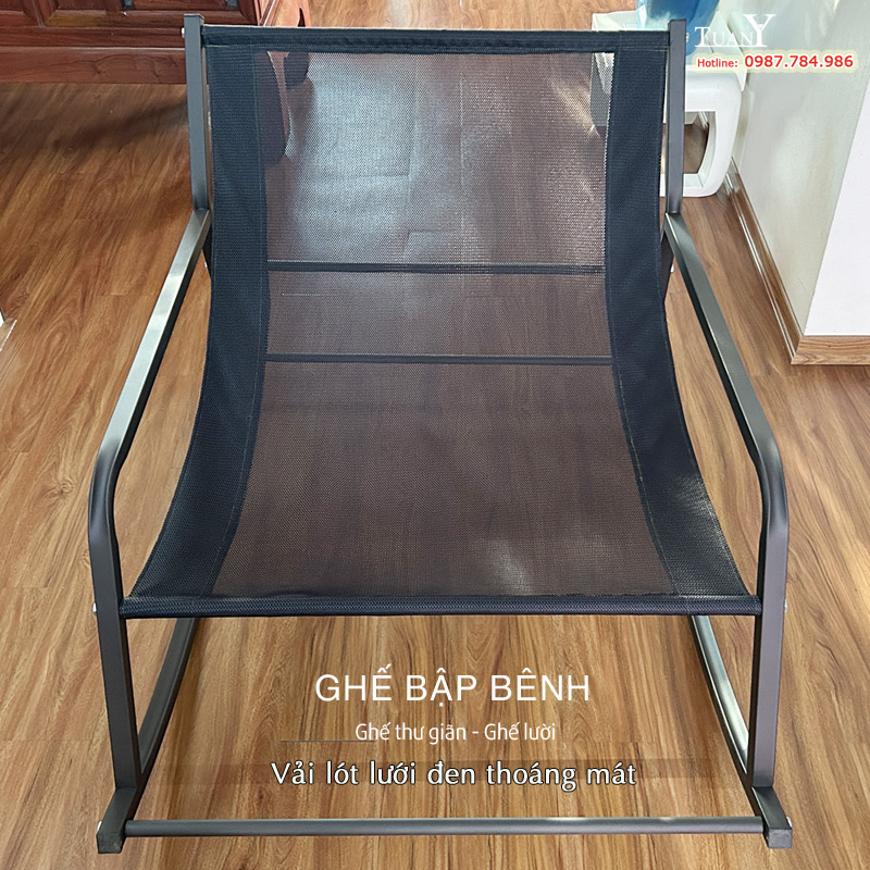 Vải lót ghế bập benh loại lưới đen thoáng mát