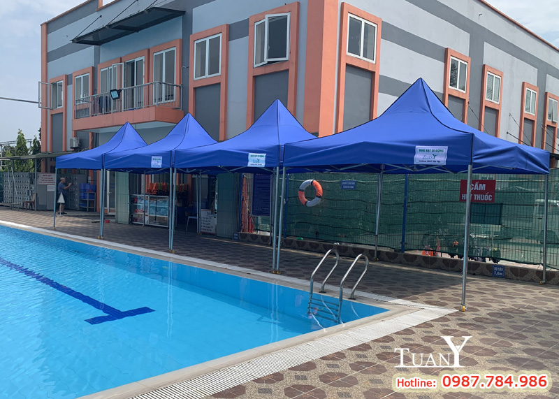 Lều xếp di động 3mx3m MK3 có 4 chân và 1 cột mái siêu bền vững chắc