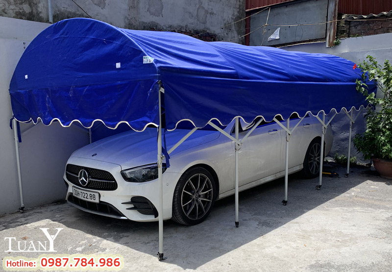 Nhà bạt che xế hộp 4 chỗ ngoài trời tiện dụng