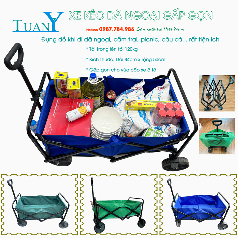 Xe kéo gấp gọn mang lại tiện ích hỗ trợ nhiều công việc