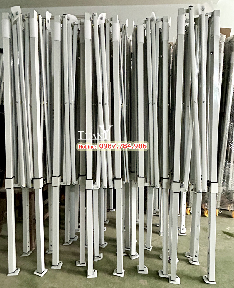 Khung nhà bạt 4m vuông sơn tĩnh điện chống han gỉ, hạn chế trầy xước