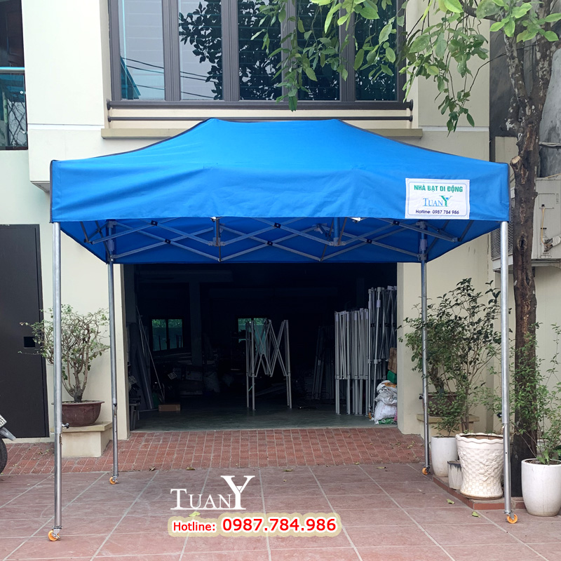 Nhà bạt 6m vuông khung thép mạ kẽm mặt 3m